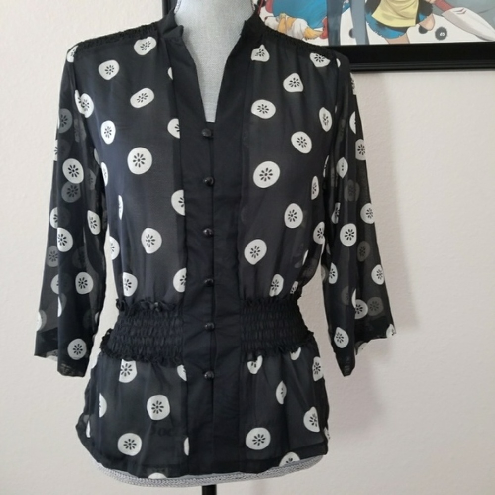 MG Originals sheer blouse Medium NWT